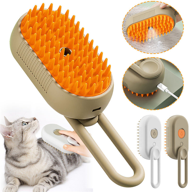 Zelpivo™ 3-in-1 Electric Steam Grooming Brush for Dogs & Cats