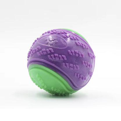 Interactive Soft TPR Dog Toys for Teeth Cleaning and Bite Resistance - Squeaky Ball Toy