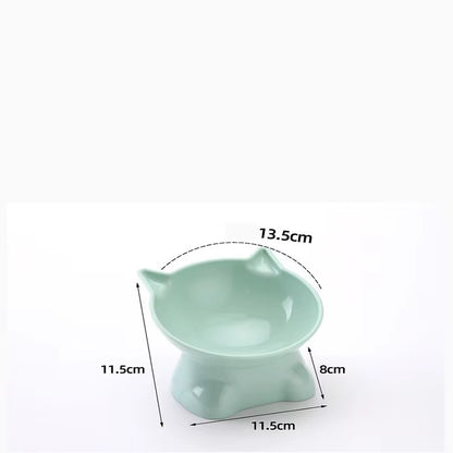 Elevated Cat Bowl - Stylish Tilted Design for Food and Water - Suitable for Cats and Small Dogs - Black Finish