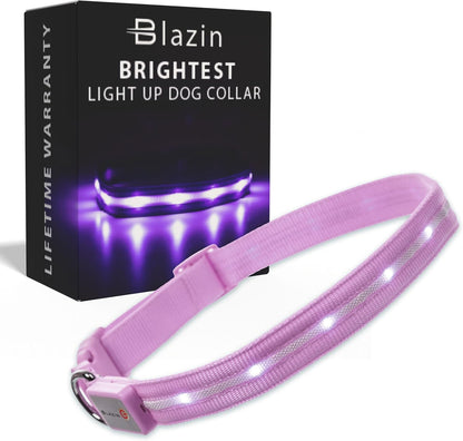 Zelpivo™ LED Light-Up Dog Collar – USB Rechargeable & Waterproof