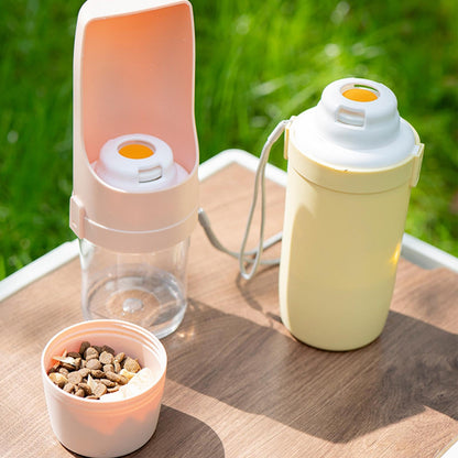 Zelpivo™ 2-in-1 Travel Water Bottle & Food Container for Dogs & Cats