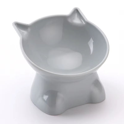 Elevated Cat Bowl - Stylish Tilted Design for Food and Water - Suitable for Cats and Small Dogs - Black Finish