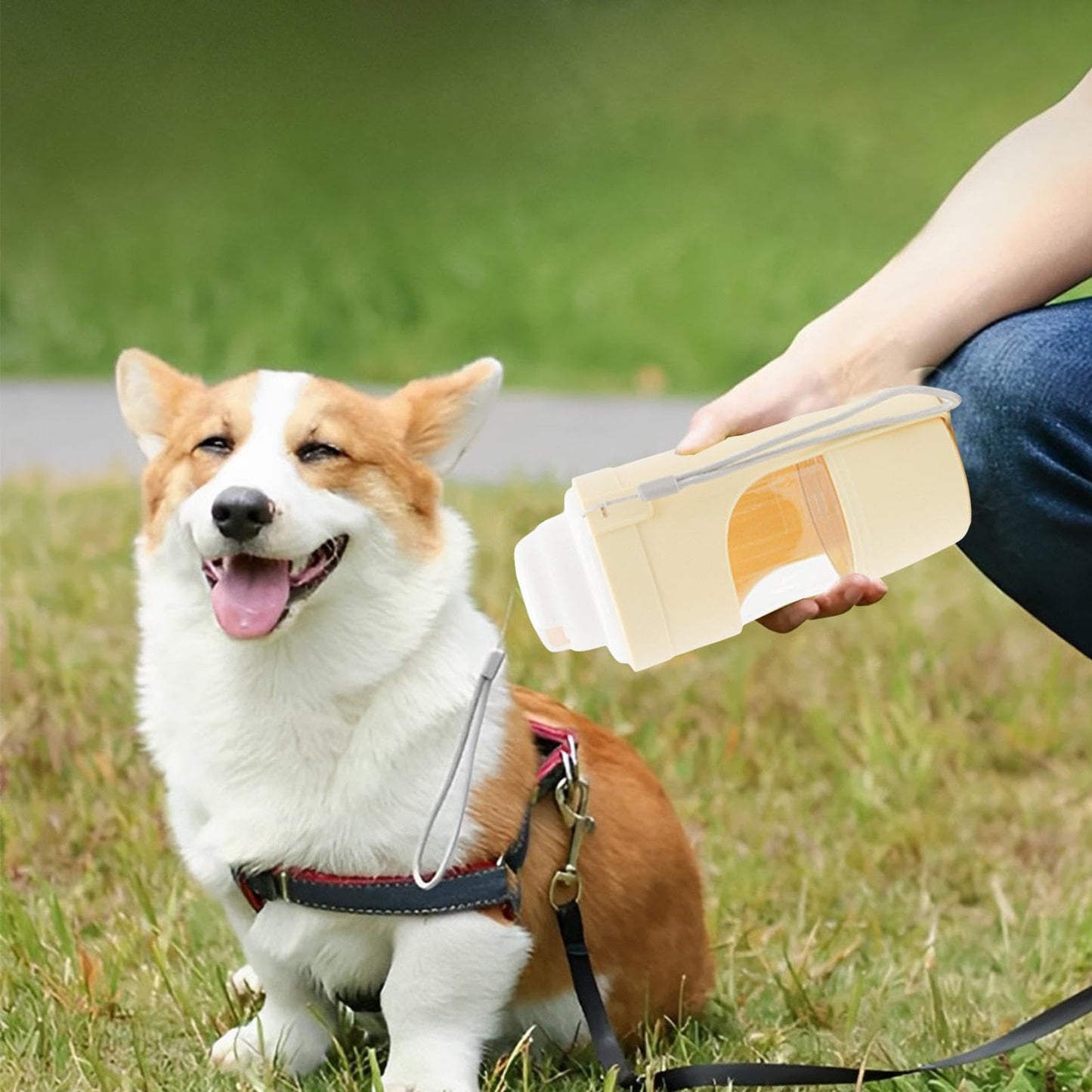 Zelpivo™ 2-in-1 Travel Water Bottle & Food Container for Dogs & Cats