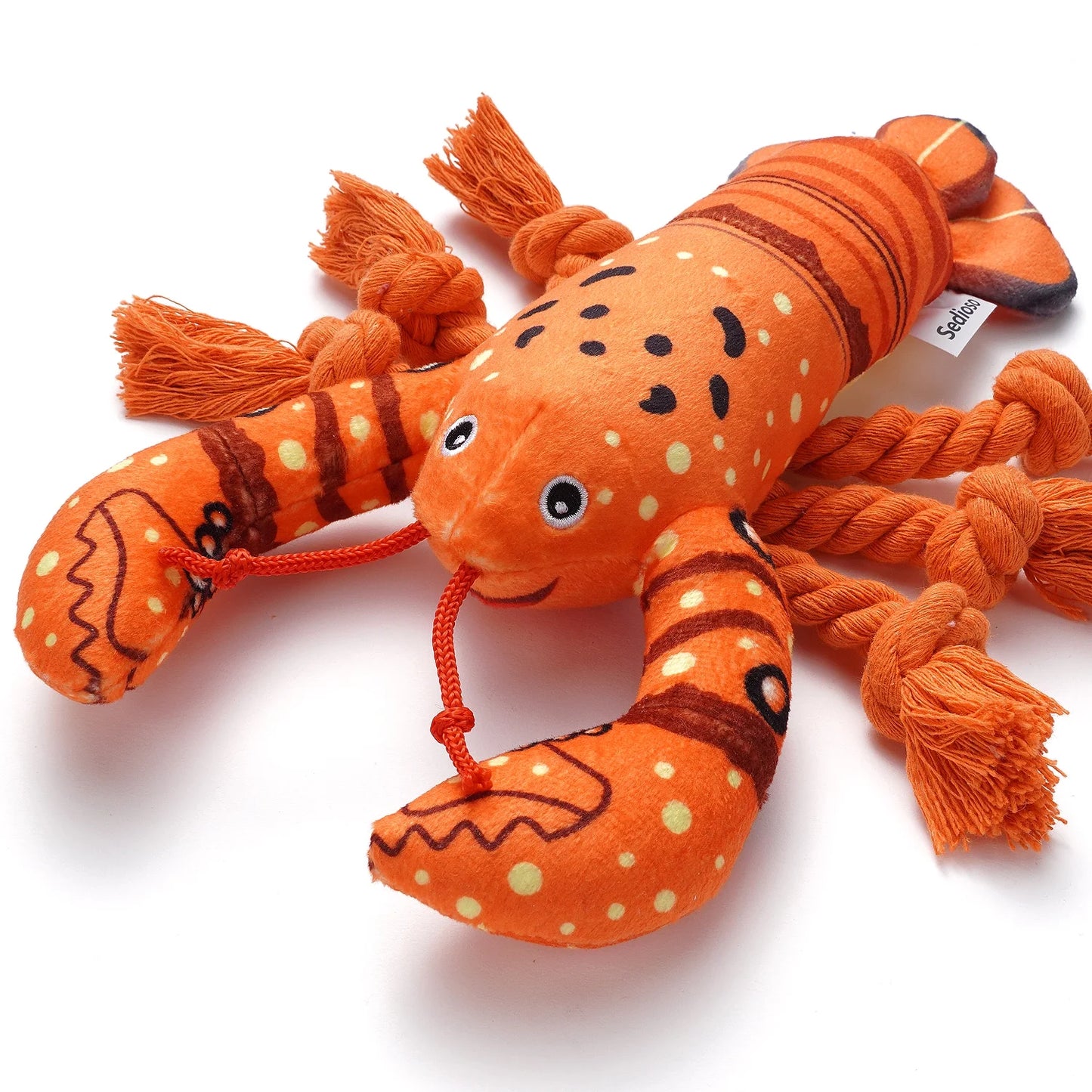 Premium Plush Dog Chew Toy - Squeaky Lobster with Crinkle Paper for Puppies and Dogs of All Sizes