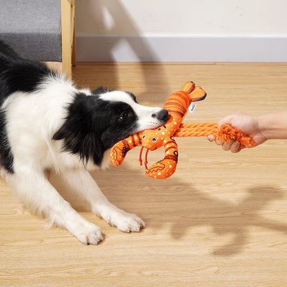 Premium Plush Dog Chew Toy - Squeaky Lobster with Crinkle Paper for Puppies and Dogs of All Sizes