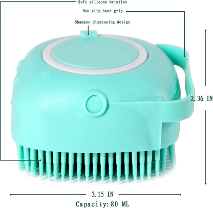 Zelpivo™ 2-in-1 Silicone Pet Bath Brush – Shampoo Dispenser & Grooming Brush