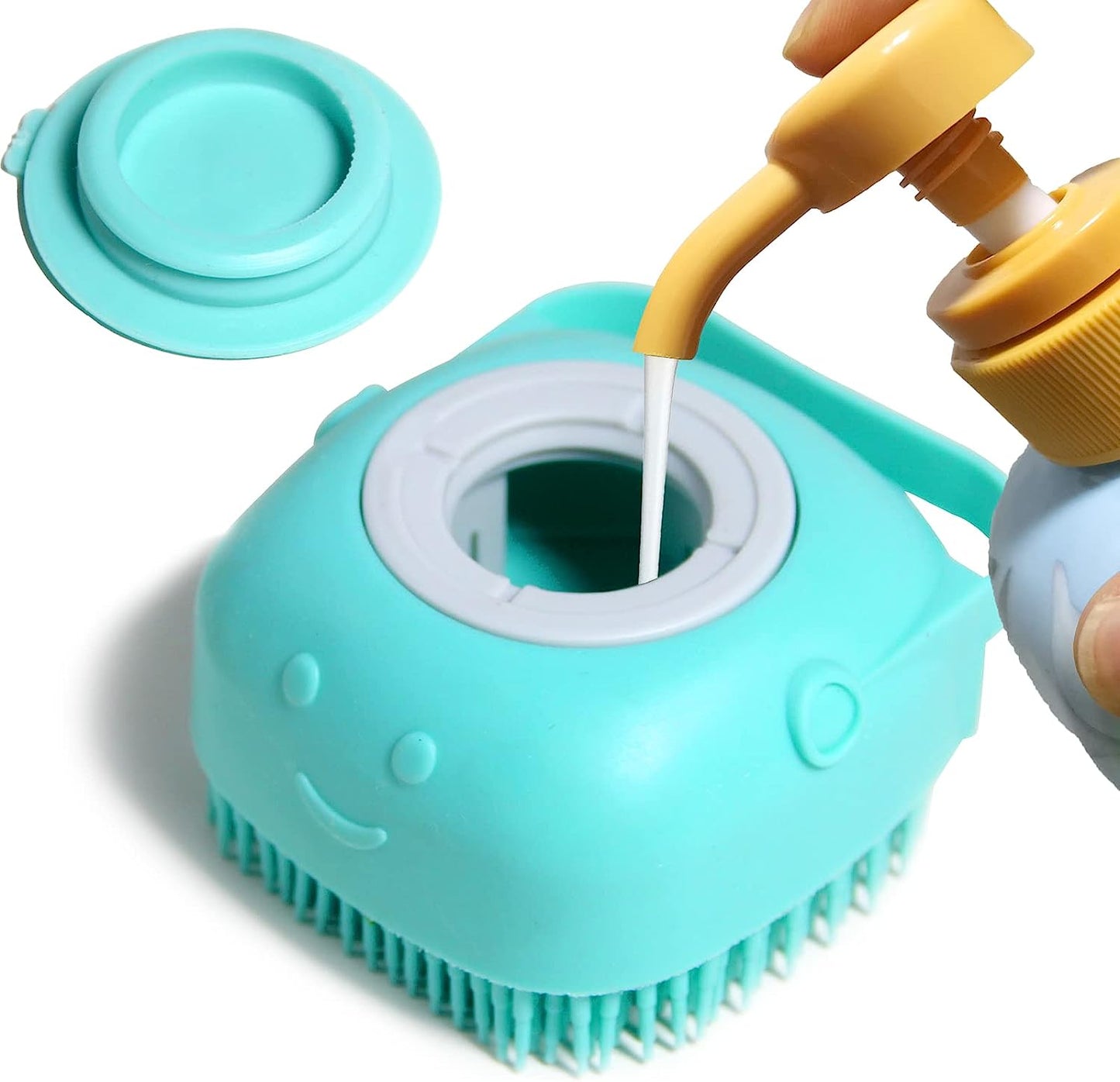 Zelpivo™ 2-in-1 Silicone Pet Bath Brush – Shampoo Dispenser & Grooming Brush