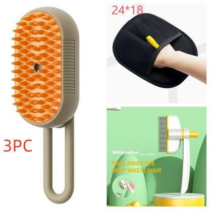 Zelpivo™ 3-in-1 Electric Steam Grooming Brush for Dogs & Cats