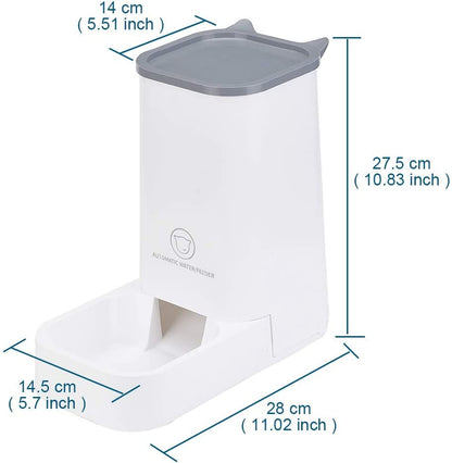 Automatic Pet Feeder and Water Dispenser Set - 1 Gallon Water Capacity and 2.1 Kg Food Capacity, Self-Dispensing, Durable Polypropylene for Cats and Dogs
