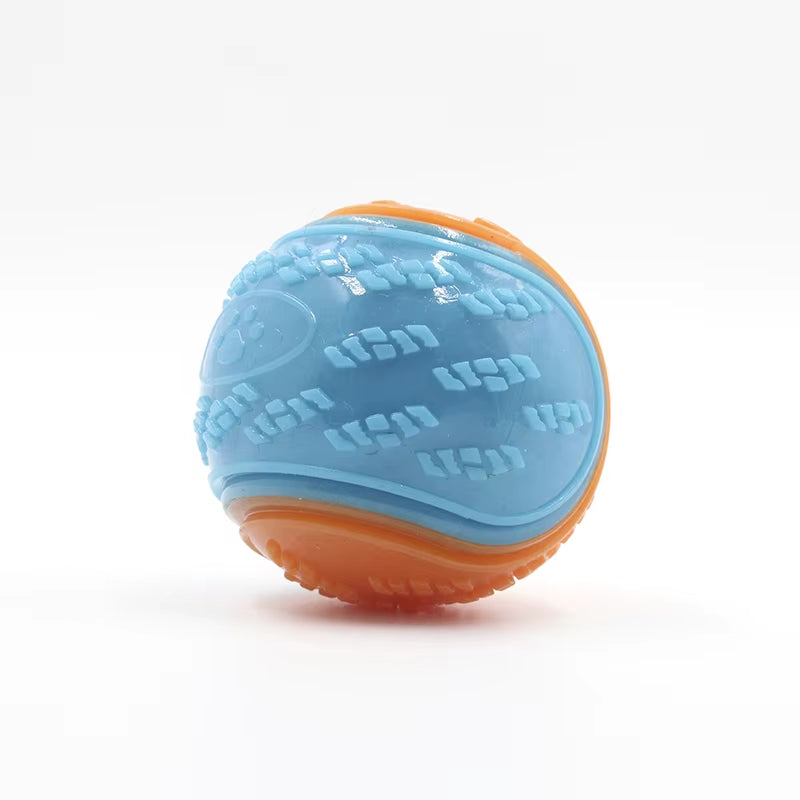Interactive Soft TPR Dog Toys for Teeth Cleaning and Bite Resistance - Squeaky Ball Toy