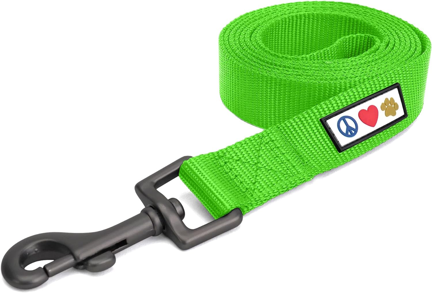 Durable 6 Ft Green Nylon Dog Leash with Custom Name and Phone Embroidery for Medium and Large Breeds