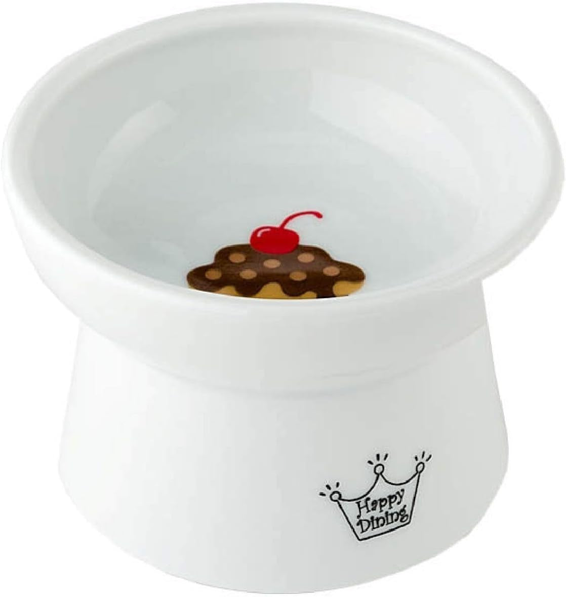 Necoichi Elevated Ceramic Cat Food Bowl – Ergonomic Design for Whisker and Neck Comfort, Dishwasher and Microwave Safe, Non-Slip and Anti-Vomiting (Cupcake, Regular)