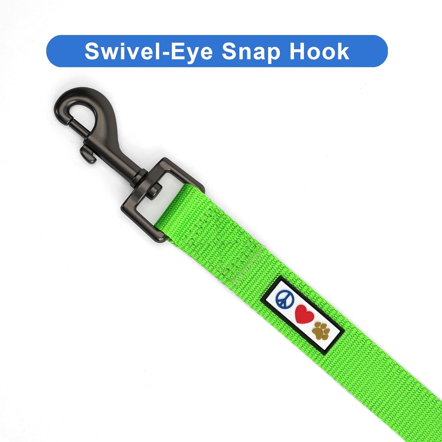 Durable 6 Ft Green Nylon Dog Leash with Custom Name and Phone Embroidery for Medium and Large Breeds