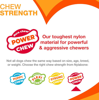 Power Chew Double Action Barbell Bone Dog Chew Toy - X-Large | Durable Chew Toy for Large Breeds 50+ lbs, Features Teeth-Cleaning Textures, Long-Lasting, Reduces Destructive Chewing