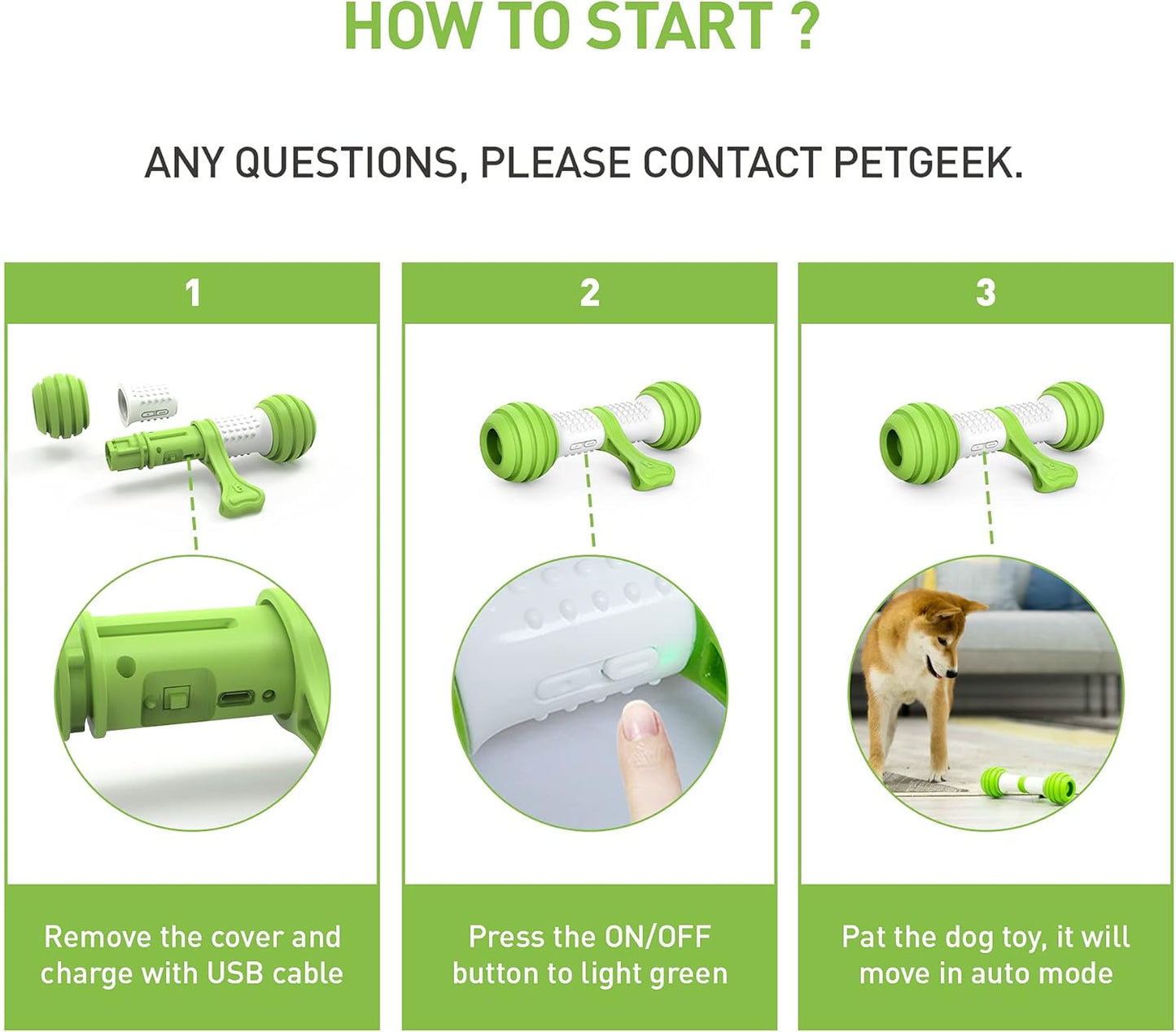 Zelpivo™ Smart Interactive Dog Bone Toy – Motion Activated & USB Rechargeable