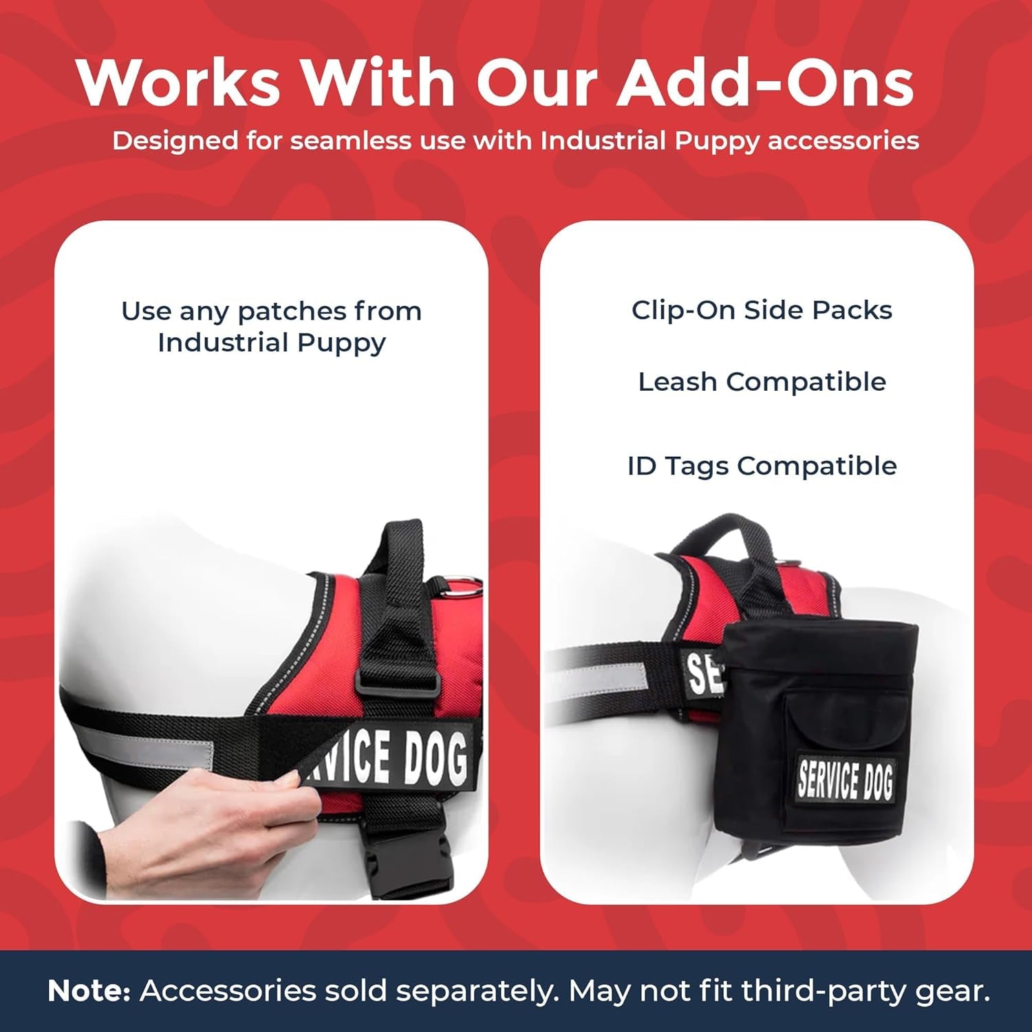 Service Dog Vest Harness - Adjustable and Durable with Reflective Straps, Removable Patches, 50 ADA Cards, Handle, D-Ring, Ideal for Travel and Daily Use (Bright Red, XL 30"-39")