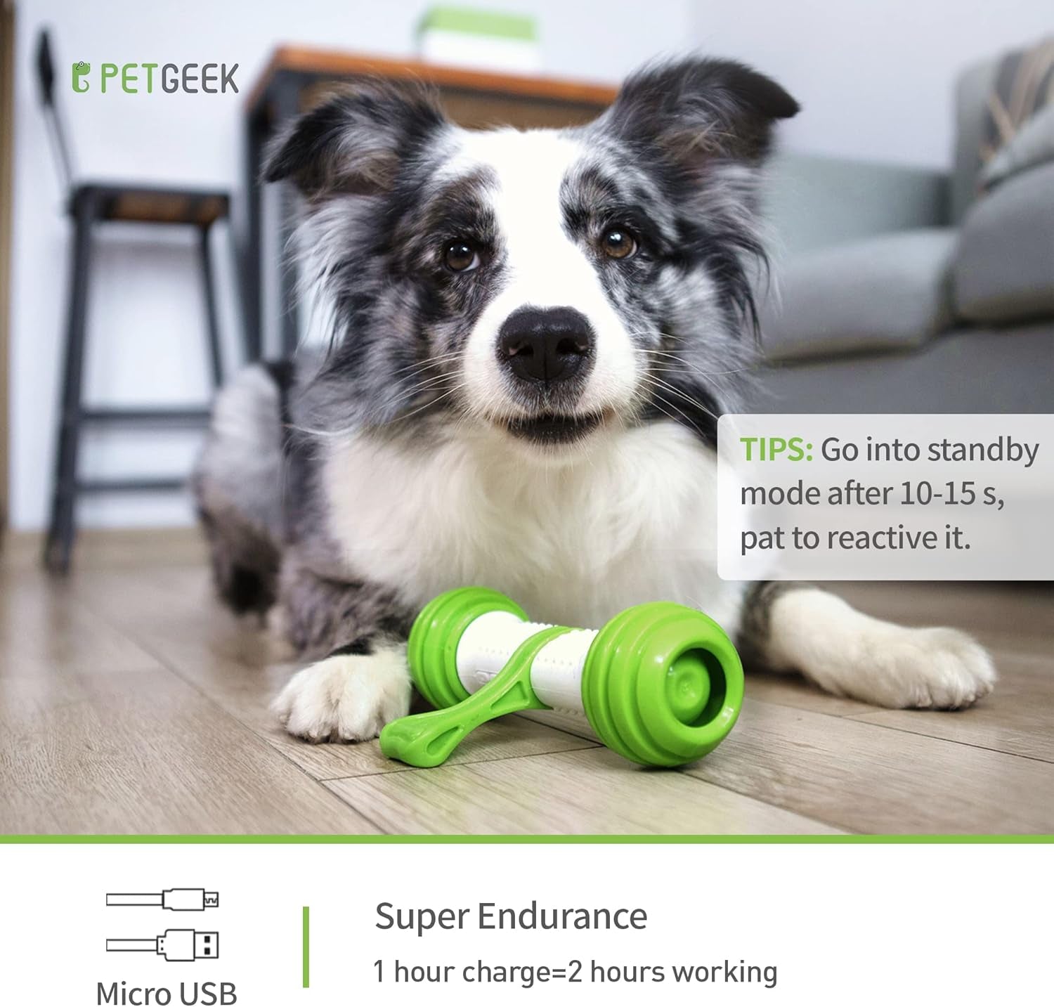 Zelpivo™ Smart Interactive Dog Bone Toy – Motion Activated & USB Rechargeable
