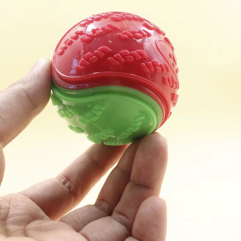 Interactive Soft TPR Dog Toys for Teeth Cleaning and Bite Resistance - Squeaky Ball Toy