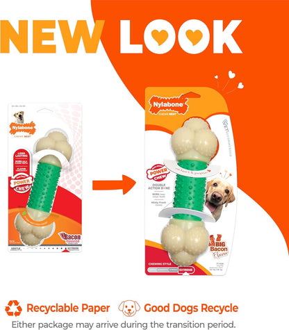 Power Chew Double Action Barbell Bone Dog Chew Toy - X-Large | Durable Chew Toy for Large Breeds 50+ lbs, Features Teeth-Cleaning Textures, Long-Lasting, Reduces Destructive Chewing