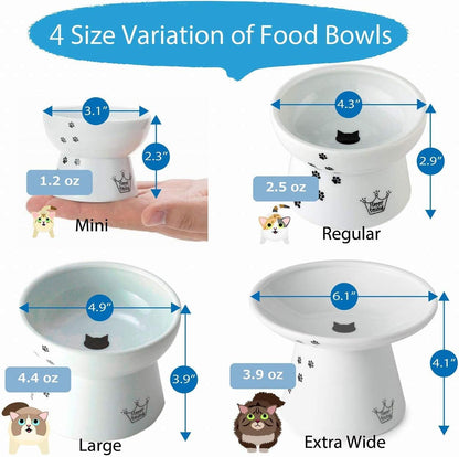 Necoichi Elevated Ceramic Cat Food Bowl – Ergonomic Design for Whisker and Neck Comfort, Dishwasher and Microwave Safe, Non-Slip and Anti-Vomiting (Cupcake, Regular)
