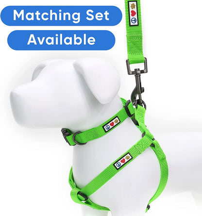 Durable 6 Ft Green Nylon Dog Leash with Custom Name and Phone Embroidery for Medium and Large Breeds