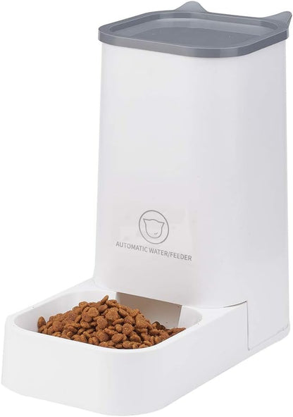 Automatic Pet Feeder and Water Dispenser Set - 1 Gallon Water Capacity and 2.1 Kg Food Capacity, Self-Dispensing, Durable Polypropylene for Cats and Dogs