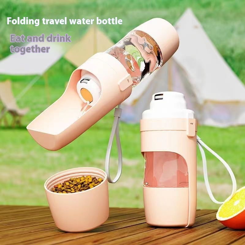 Zelpivo™ 2-in-1 Travel Water Bottle & Food Container for Dogs & Cats