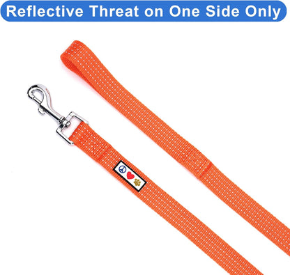 Durable 6 Ft Reflective Orange Dog Leash for Medium and Large Dogs and Puppies