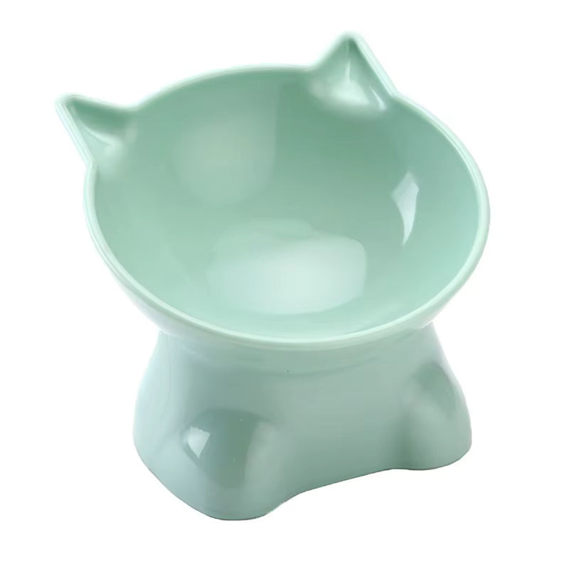 Elevated Cat Bowl - Stylish Tilted Design for Food and Water - Suitable for Cats and Small Dogs - Black Finish