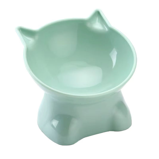 Elevated Cat Bowl - Stylish Tilted Design for Food and Water - Suitable for Cats and Small Dogs - Black Finish