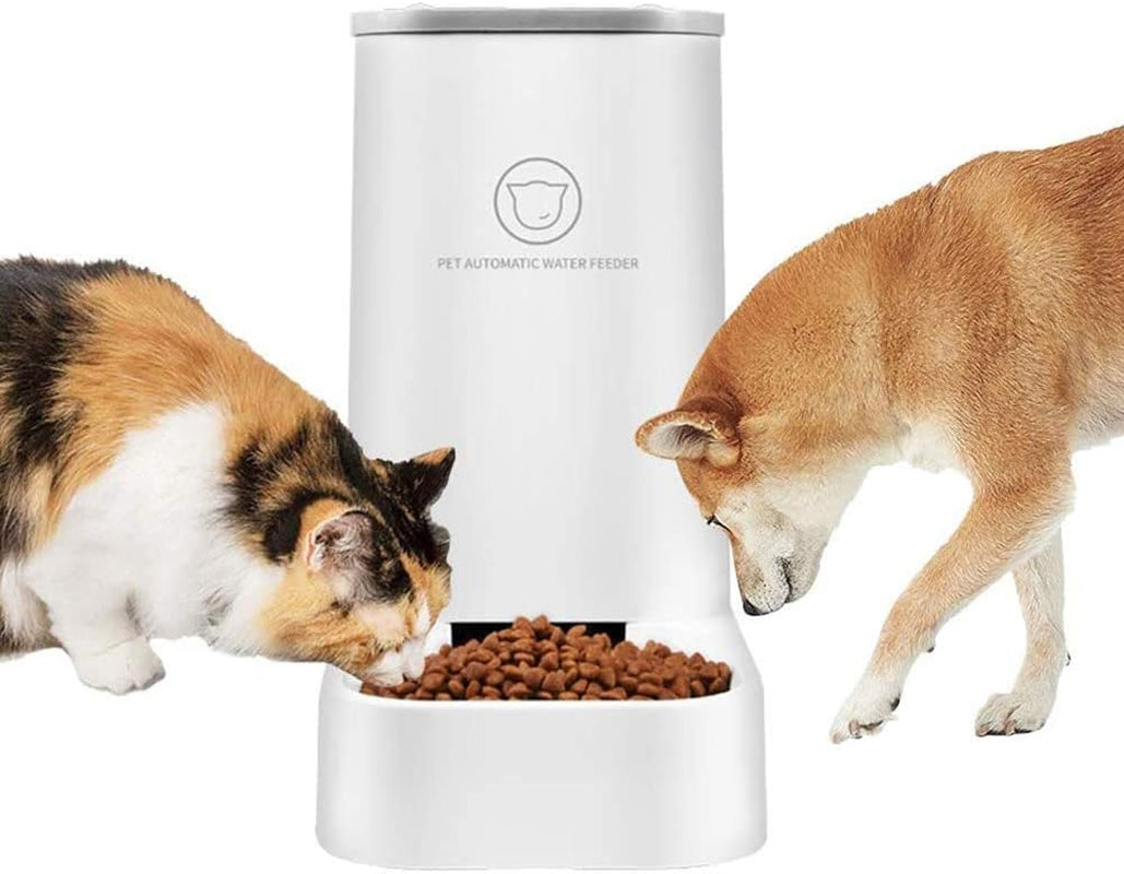 Automatic Pet Feeder and Water Dispenser Set - 1 Gallon Water Capacity and 2.1 Kg Food Capacity, Self-Dispensing, Durable Polypropylene for Cats and Dogs