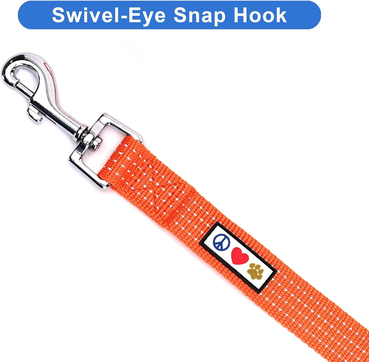 Durable 6 Ft Reflective Orange Dog Leash for Medium and Large Dogs and Puppies