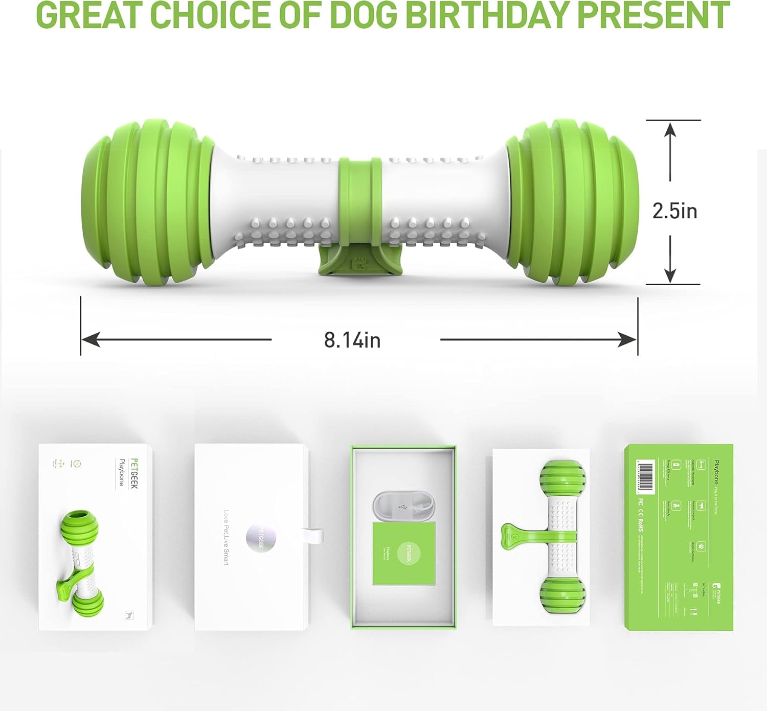Zelpivo™ Smart Interactive Dog Bone Toy – Motion Activated & USB Rechargeable