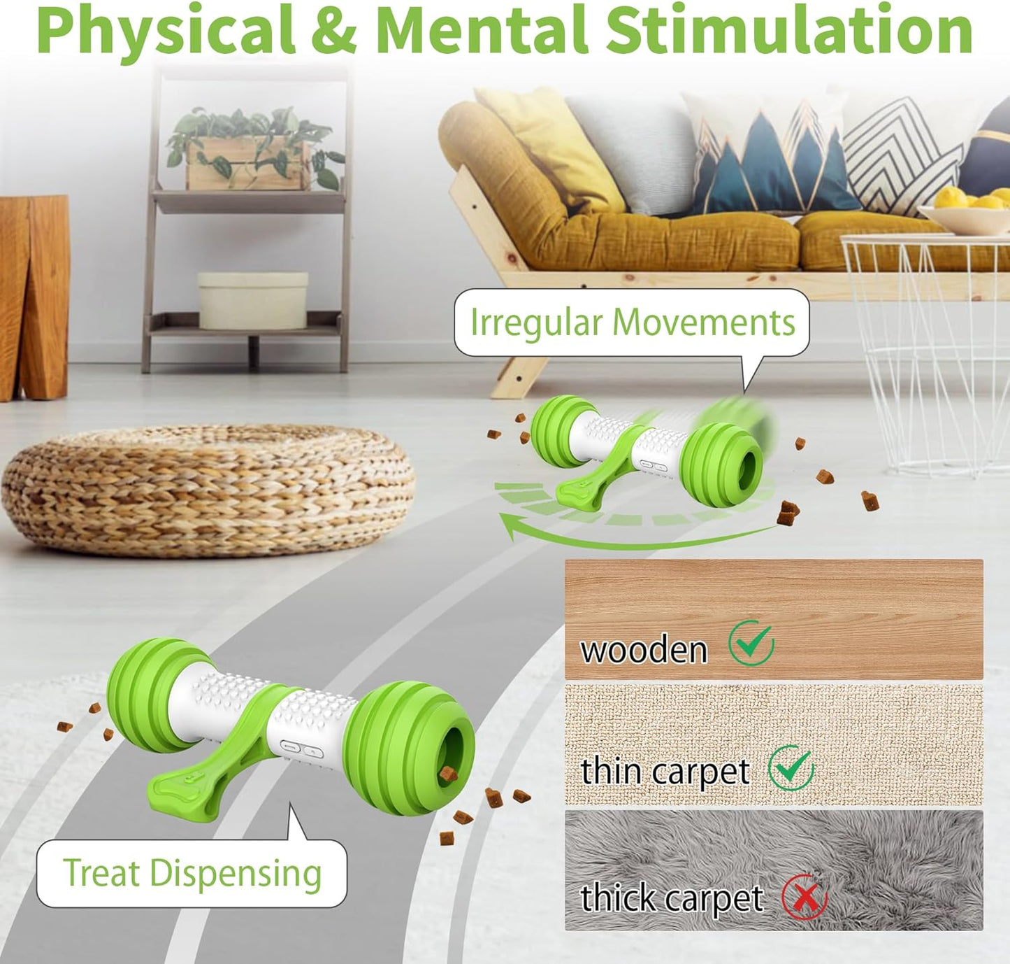 Zelpivo™ Smart Interactive Dog Bone Toy – Motion Activated & USB Rechargeable