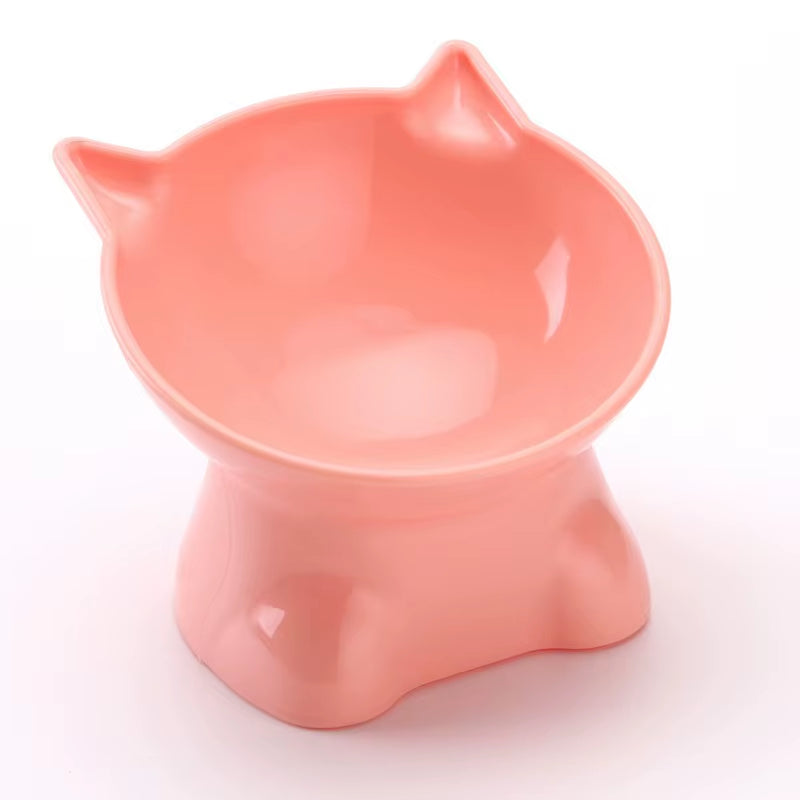 Elevated Cat Bowl - Stylish Tilted Design for Food and Water - Suitable for Cats and Small Dogs - Black Finish