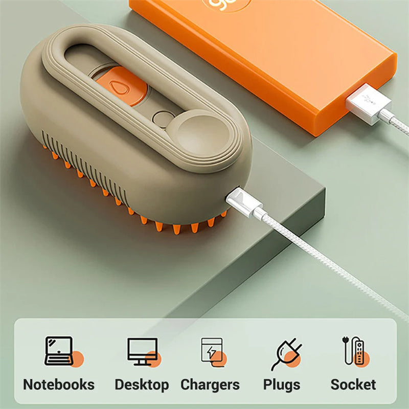 Zelpivo™ 3-in-1 Electric Steam Grooming Brush for Dogs & Cats