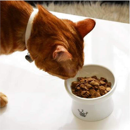 Necoichi Elevated Ceramic Cat Food Bowl – Ergonomic Design for Whisker and Neck Comfort, Dishwasher and Microwave Safe, Non-Slip and Anti-Vomiting (Cupcake, Regular)