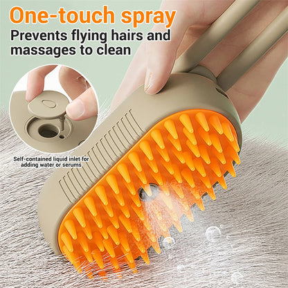 Zelpivo™ 3-in-1 Electric Steam Grooming Brush for Dogs & Cats